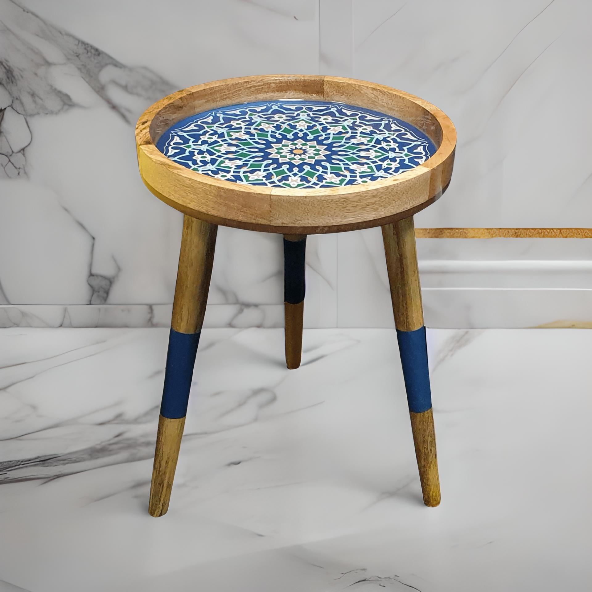 Handmade Side Table Solid Mango Wood Detachable Legs Marrakesh
